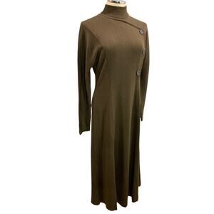 Small Nina Charles for Kasper ASL Wool Blend Sweater Dress 1990s Vintage